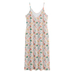 Pastel Axolotl Pattern Print Jersey Midi Cami Dress