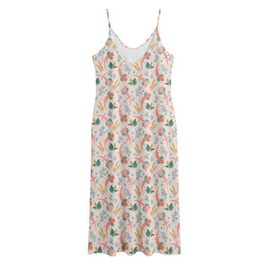 Pastel Axolotl Pattern Print Jersey Midi Cami Dress