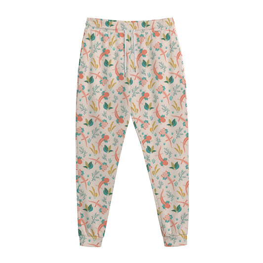 Pastel Axolotl Pattern Print Jogger Pants
