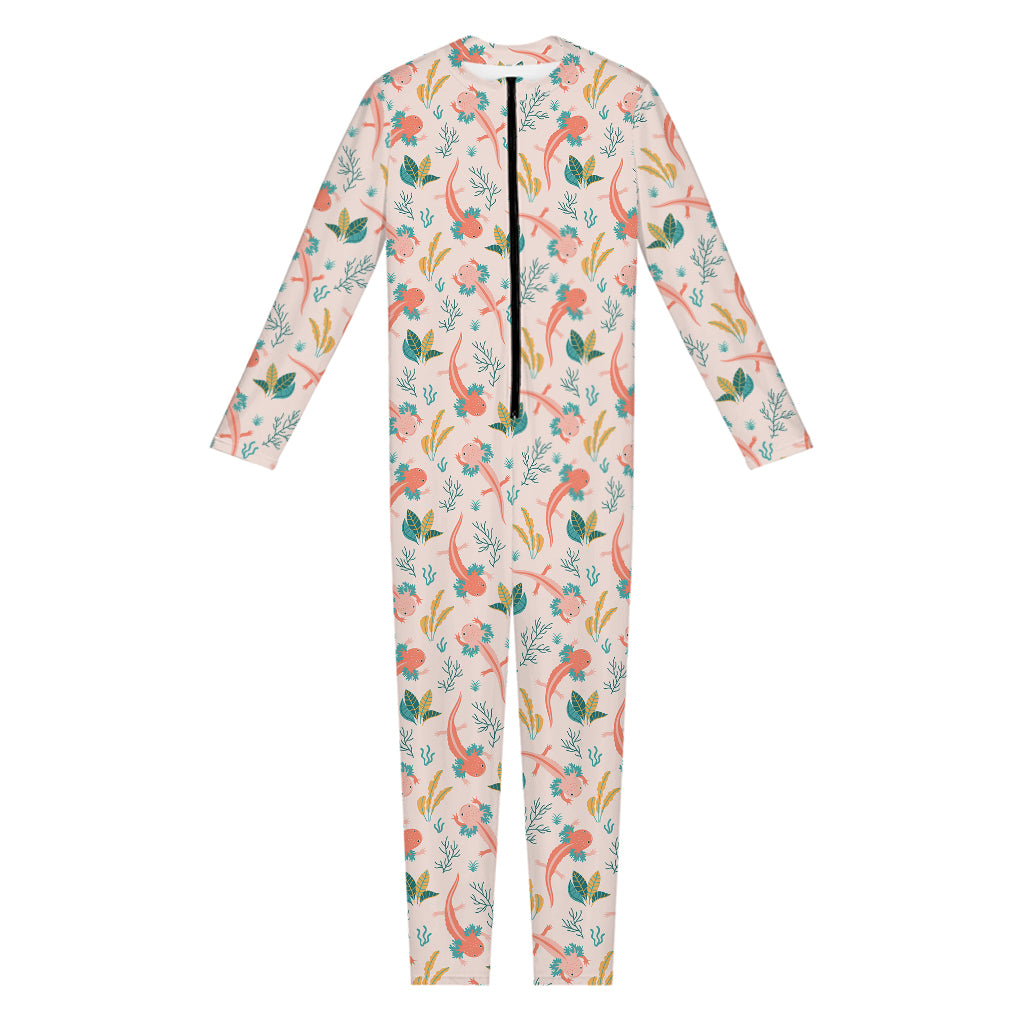 Pastel Axolotl Pattern Print Jumpsuit