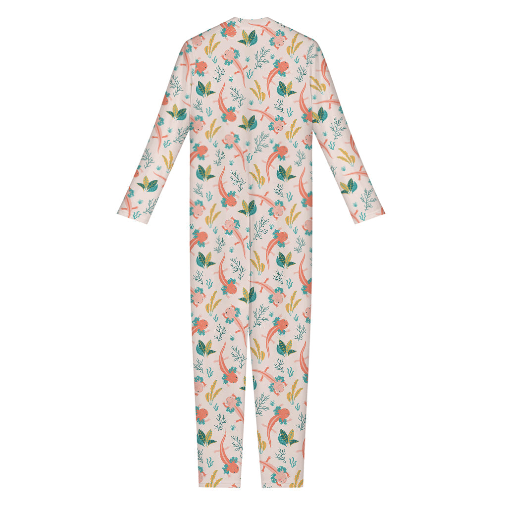 Pastel Axolotl Pattern Print Jumpsuit