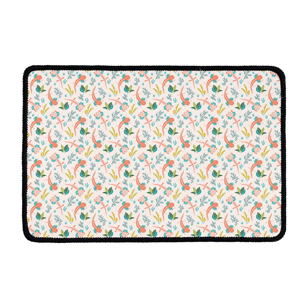 Pastel Axolotl Pattern Print Kitchen Mat