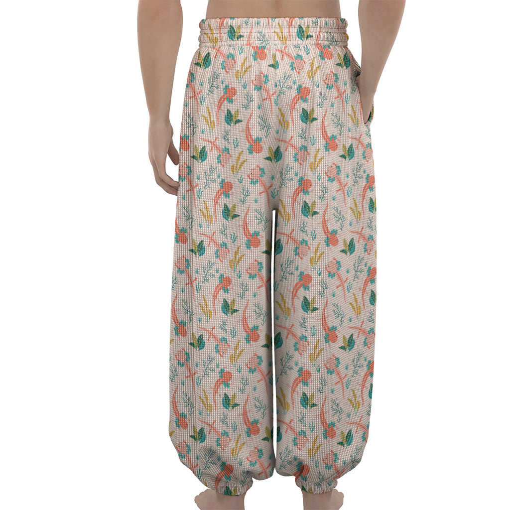Pastel Axolotl Pattern Print Lantern Pants