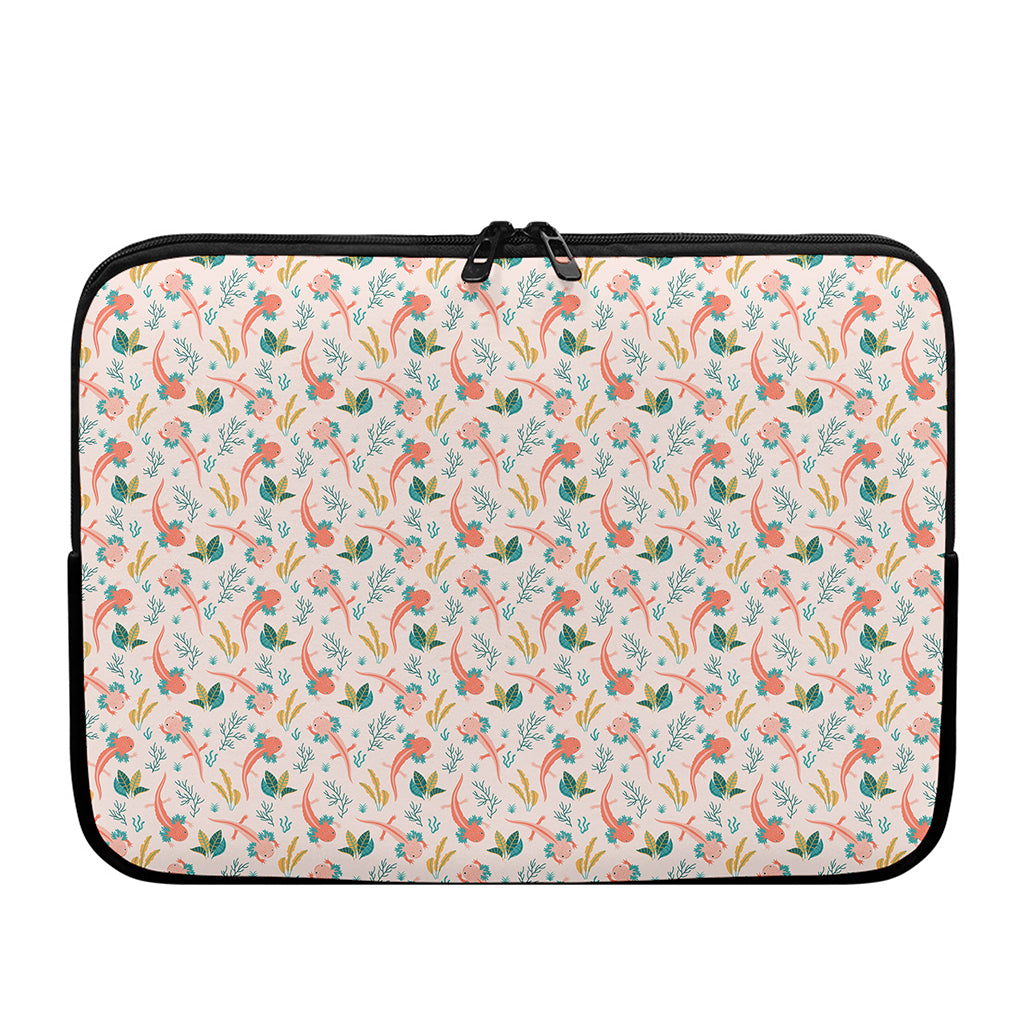 Pastel Axolotl Pattern Print Laptop Sleeve