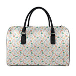Pastel Axolotl Pattern Print Leather Duffle Bag