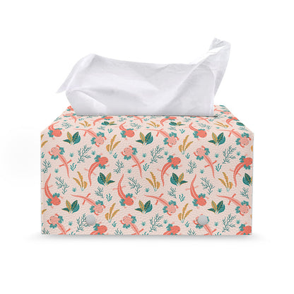 Pastel Axolotl Pattern Print Leather Tissue Box Cover