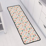 Pastel Axolotl Pattern Print Long Kitchen Mat