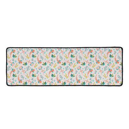 Pastel Axolotl Pattern Print Long Kitchen Mat
