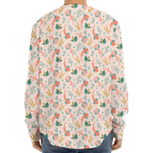 Pastel Axolotl Pattern Print Long Sleeve Baseball Jersey