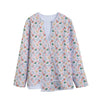 Pastel Axolotl Pattern Print Long Sleeve Short Coat