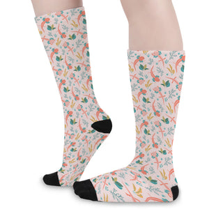 Pastel Axolotl Pattern Print Long Socks