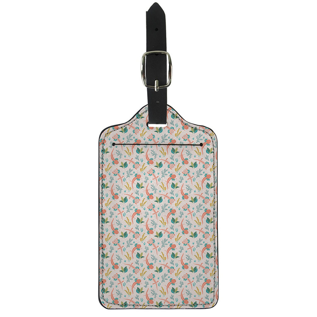 Pastel Axolotl Pattern Print Luggage Tag