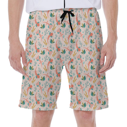 Pastel Axolotl Pattern Print Men's Beach Shorts