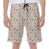 Pastel Axolotl Pattern Print Men's Beach Shorts