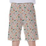 Pastel Axolotl Pattern Print Men's Beach Shorts