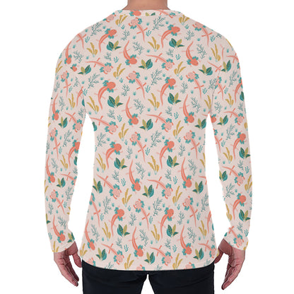 Pastel Axolotl Pattern Print Men's Long Sleeve T-Shirt