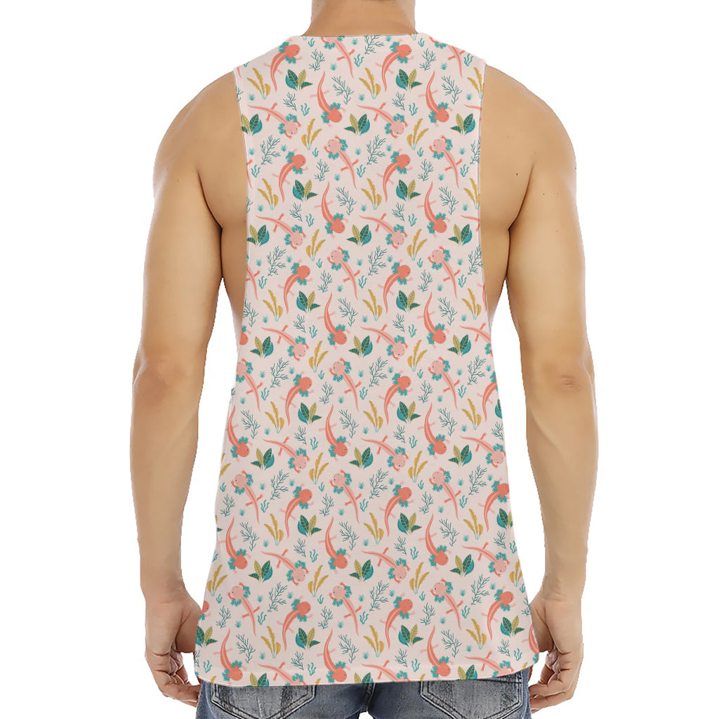 Pastel Axolotl Pattern Print Men's Muscle Tank Top