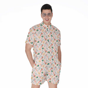 Pastel Axolotl Pattern Print Men's Rompers