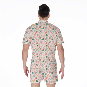 Pastel Axolotl Pattern Print Men's Rompers