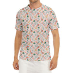 Pastel Axolotl Pattern Print Men's Short Sleeve Rash Guard