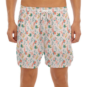 Pastel Axolotl Pattern Print Men's Split Running Shorts