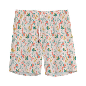 Pastel Axolotl Pattern Print Men's Sports Shorts