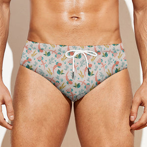 Pastel Axolotl Pattern Print Men's Swim Briefs