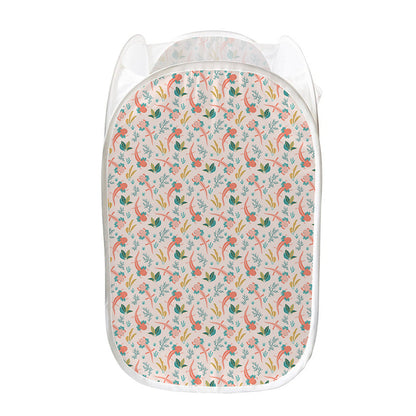 Pastel Axolotl Pattern Print Mesh Laundry Hamper