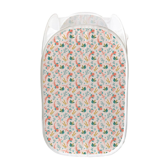 Pastel Axolotl Pattern Print Mesh Laundry Hamper