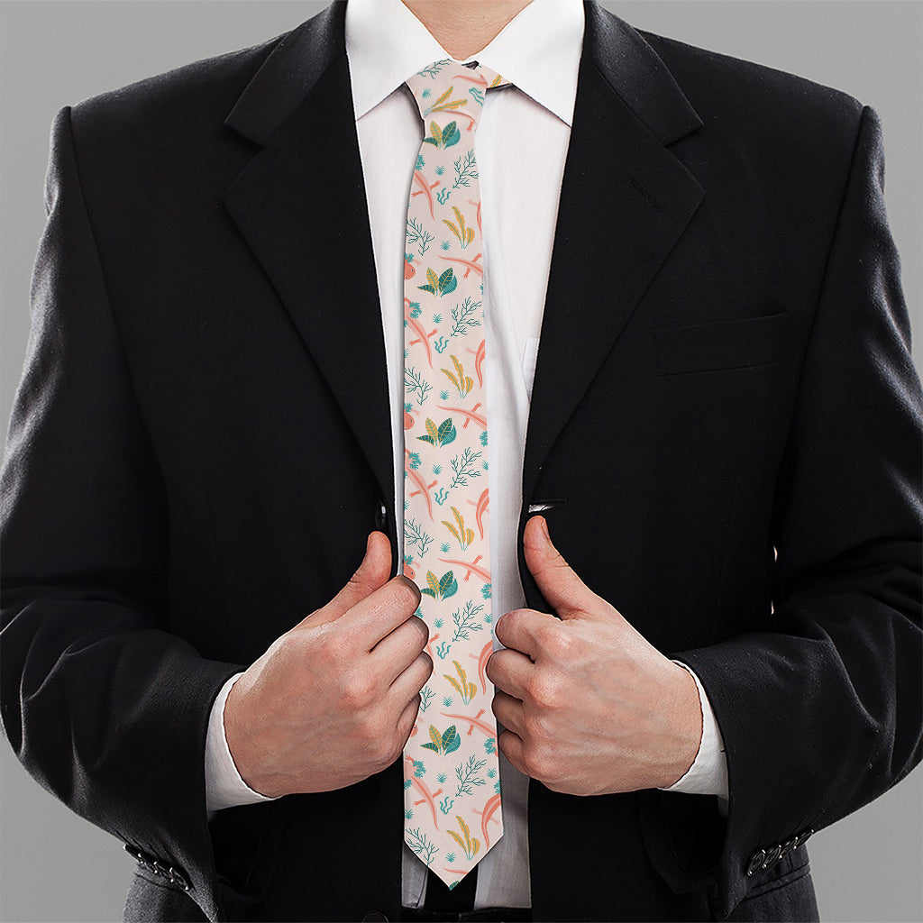 Pastel Axolotl Pattern Print Necktie