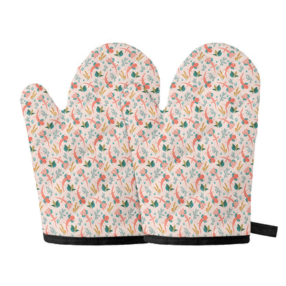 Pastel Axolotl Pattern Print Oven Mitts