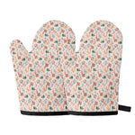 Pastel Axolotl Pattern Print Oven Mitts