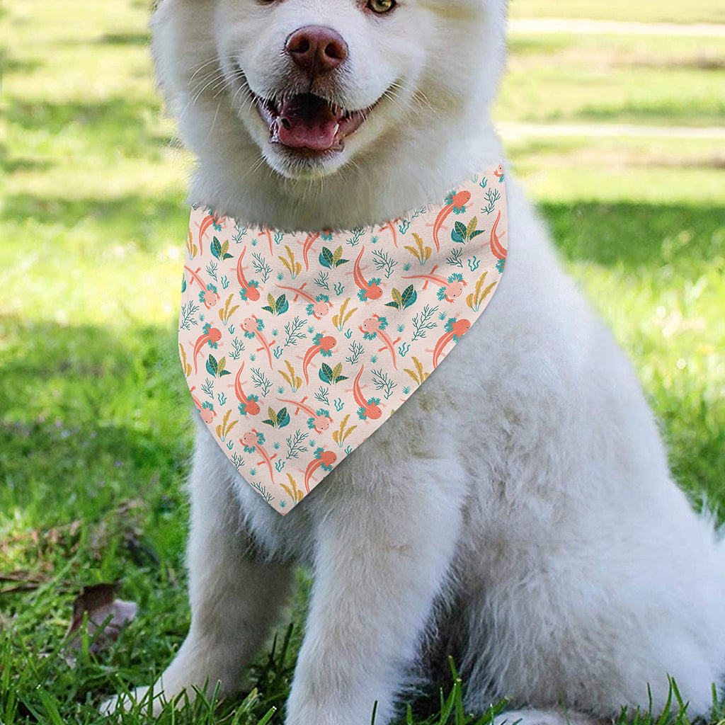 Pastel Axolotl Pattern Print Over The Collar Dog Bandana