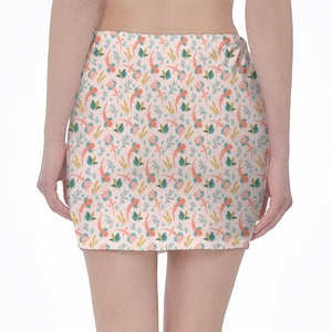 Pastel Axolotl Pattern Print Pencil Mini Skirt