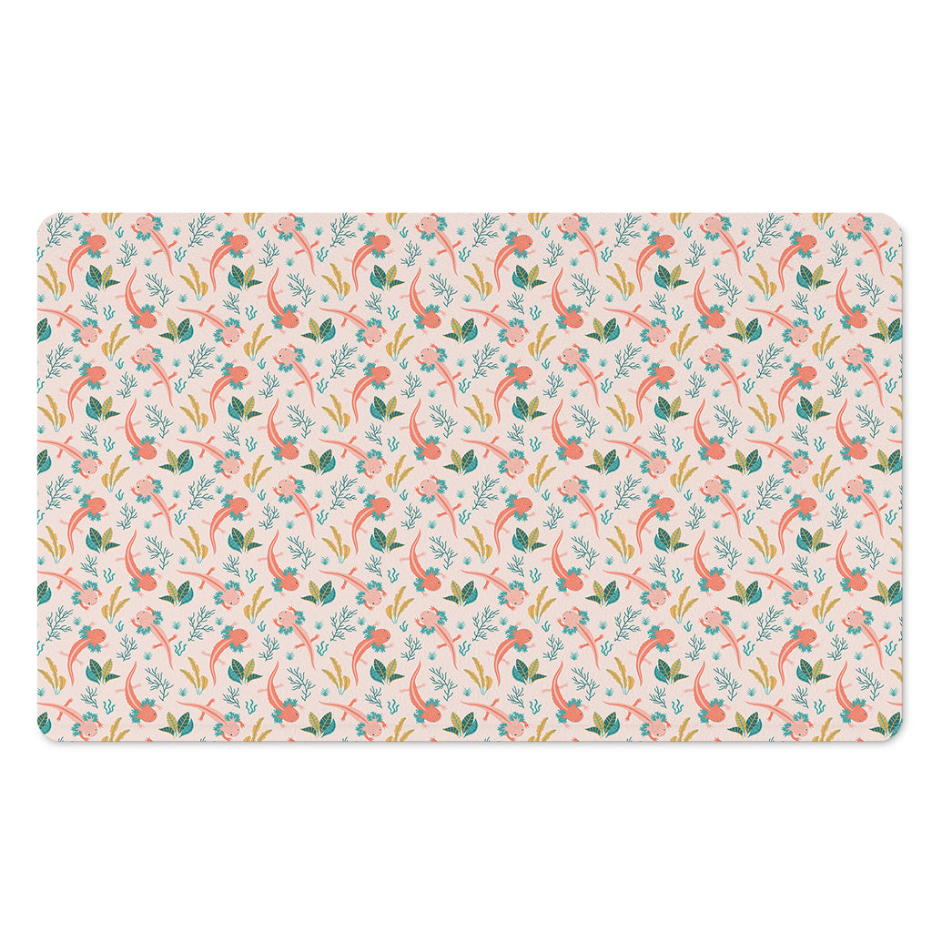 Pastel Axolotl Pattern Print Polyester Doormat