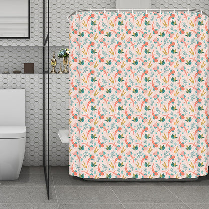 Pastel Axolotl Pattern Print Polyester Shower Curtain