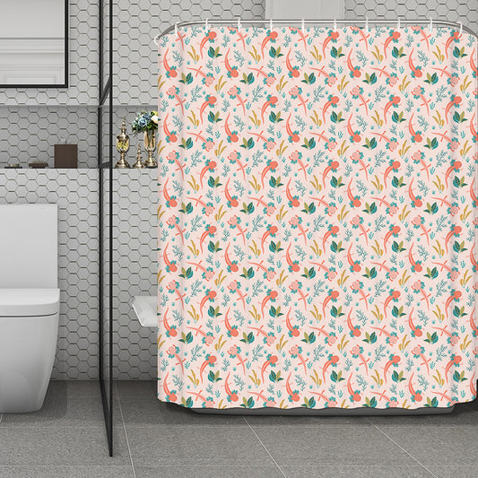 Pastel Axolotl Pattern Print Polyester Shower Curtain