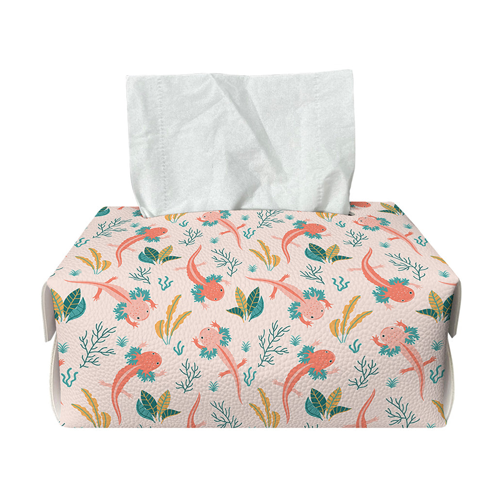 Pastel Axolotl Pattern Print Rectangle Tissue Box Cover