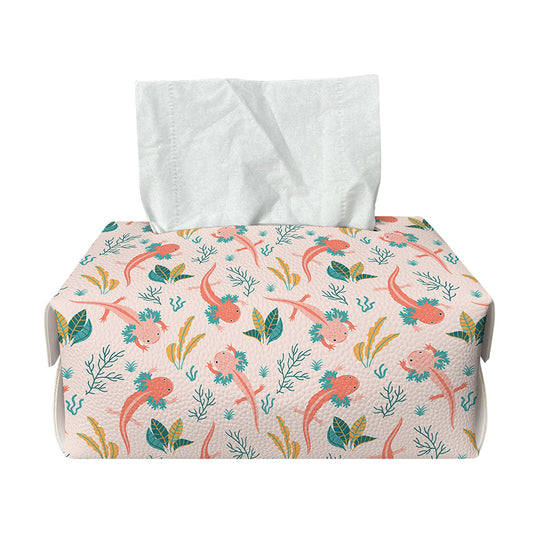 Pastel Axolotl Pattern Print Rectangle Tissue Box Cover