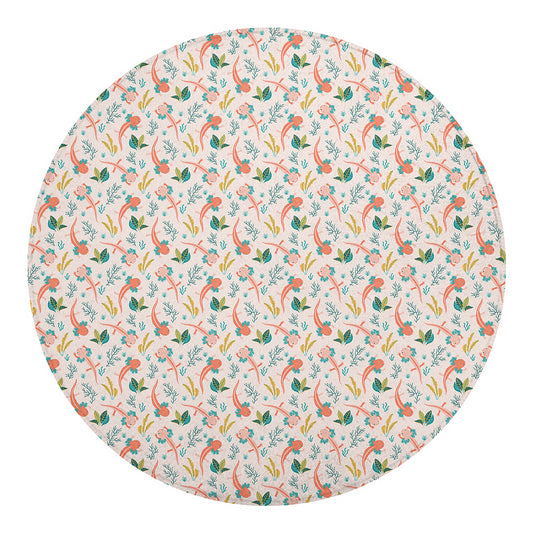 Pastel Axolotl Pattern Print Round Blanket