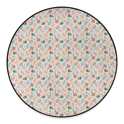 Pastel Axolotl Pattern Print Round Floor Mat