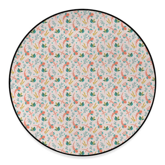 Pastel Axolotl Pattern Print Round Floor Mat
