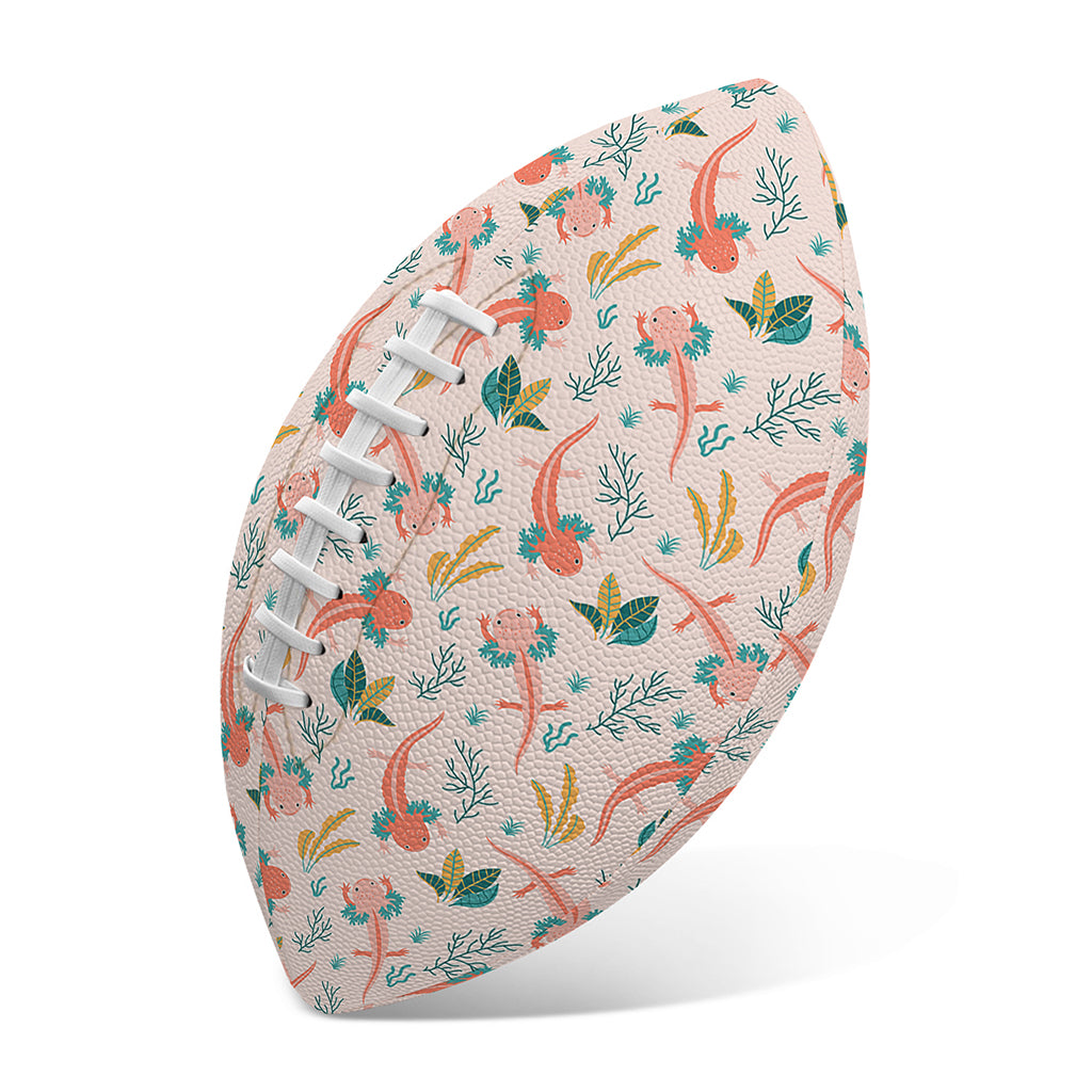 Pastel Axolotl Pattern Print Rugby Ball