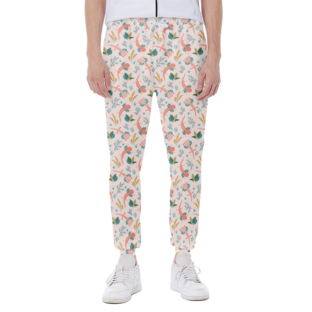 Pastel Axolotl Pattern Print Scuba Joggers