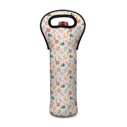 Pastel Axolotl Pattern Print Single Neoprene Wine Tote