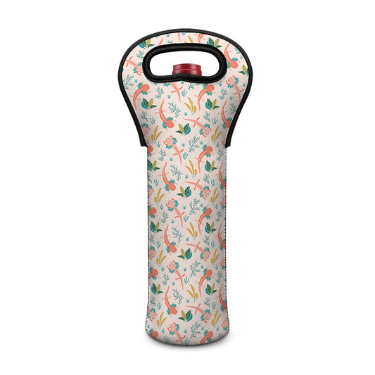 Pastel Axolotl Pattern Print Single Neoprene Wine Tote