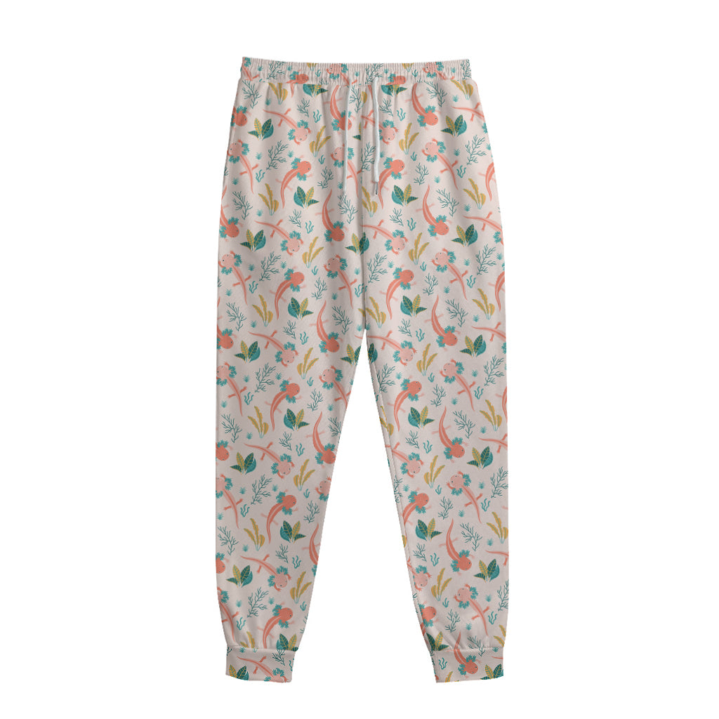 Pastel Axolotl Pattern Print Sweatpants