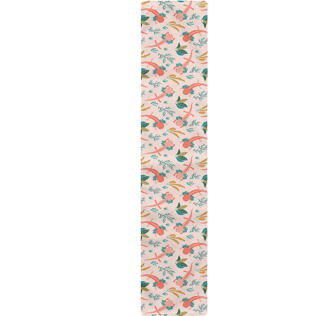 Pastel Axolotl Pattern Print Table Runner