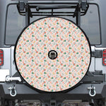 Pastel Axolotl Pattern Print Tire Cover With Camera Hole