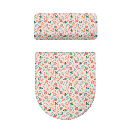 Pastel Axolotl Pattern Print Toilet Lid And Tank Cover Set